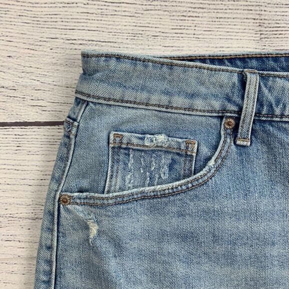 Old Navy Jean Skirt sz 16 Denim 17.5" Length Light Wash Raw Hem Women's New NWT - Picture 3 of 8